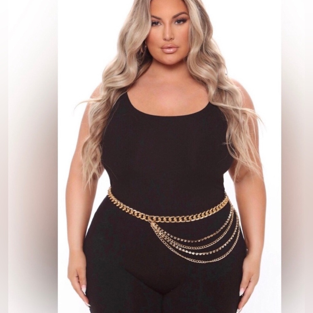 Plus Bling Belly Chain Belt -Gold